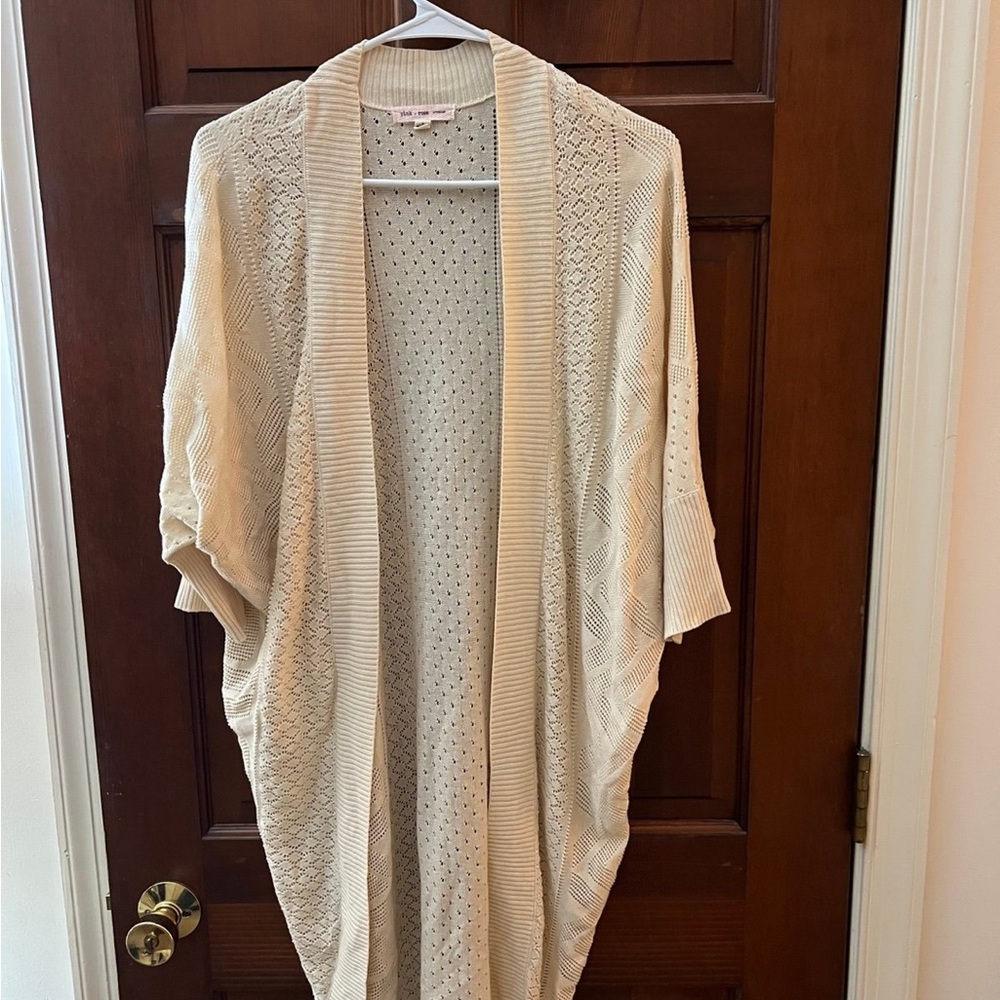 Cream Open-Front Women's Sweater